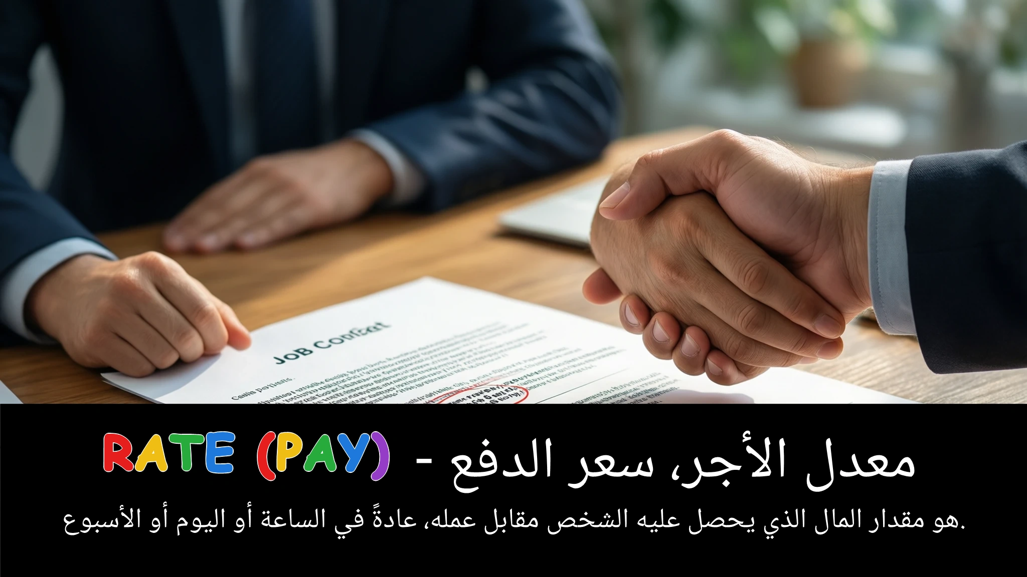 Arabic Illustration for rate (pay)